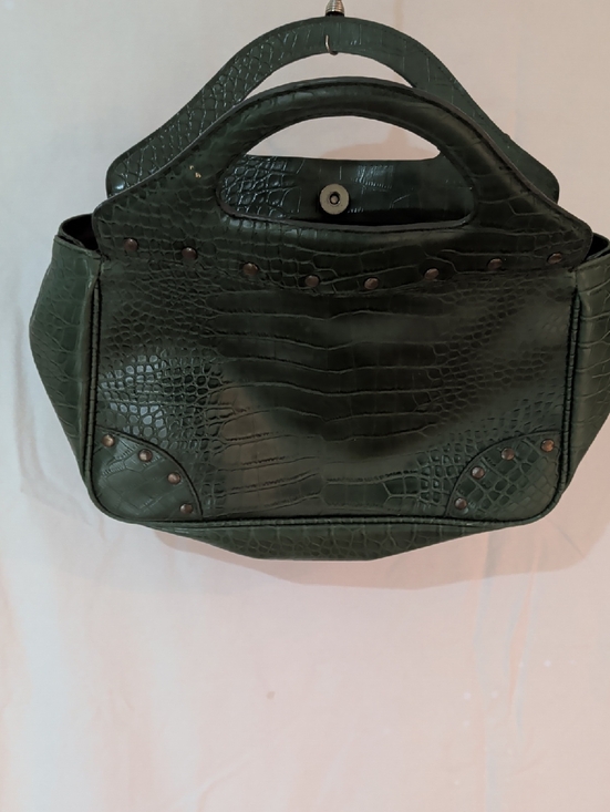 Kofi Collect Handbags - Elegant Dark Green Croc-Embossed Top-Handle Satchel